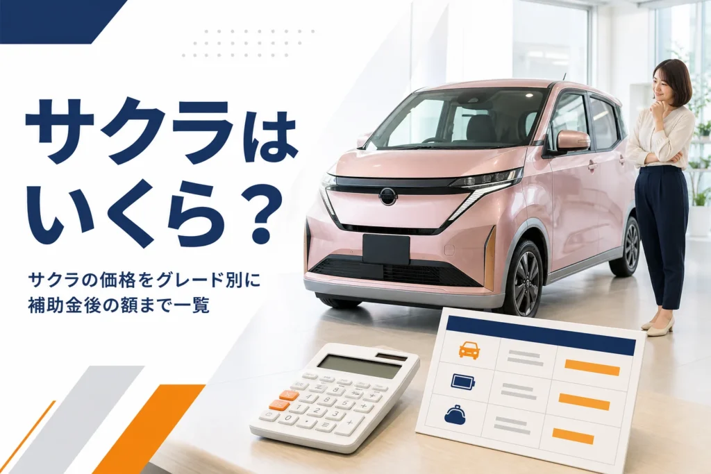サクラの新車価格を確かめるイメージ