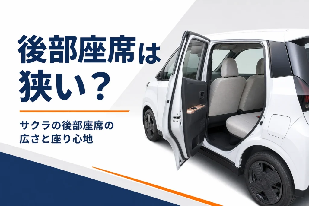 後部ドアを開けた軽EVの後部座席