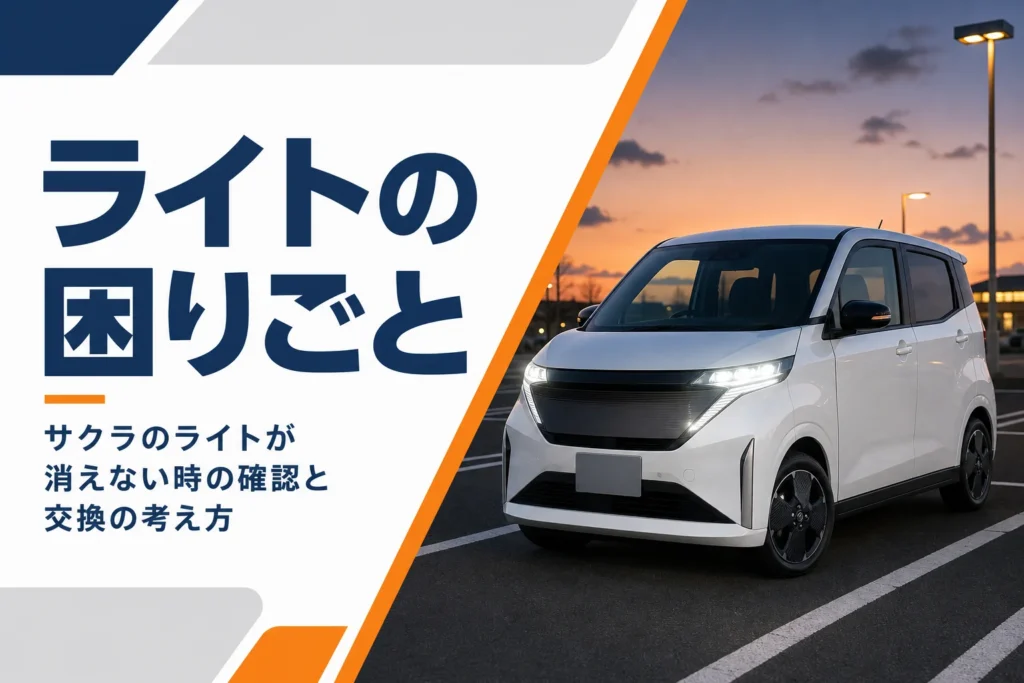 夕方にLEDヘッドランプを点けたサクラのイメージ
