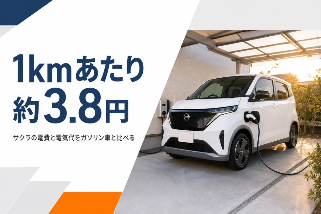 サクラの電費と電気代を解説する記事のアイキャッチ