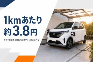 サクラの電費と電気代を解説する記事のアイキャッチ
