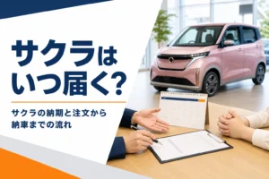サクラの納車時期を相談するイメージ