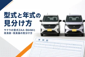 改良前と改良後のサクラを並べて比べるイメージ
