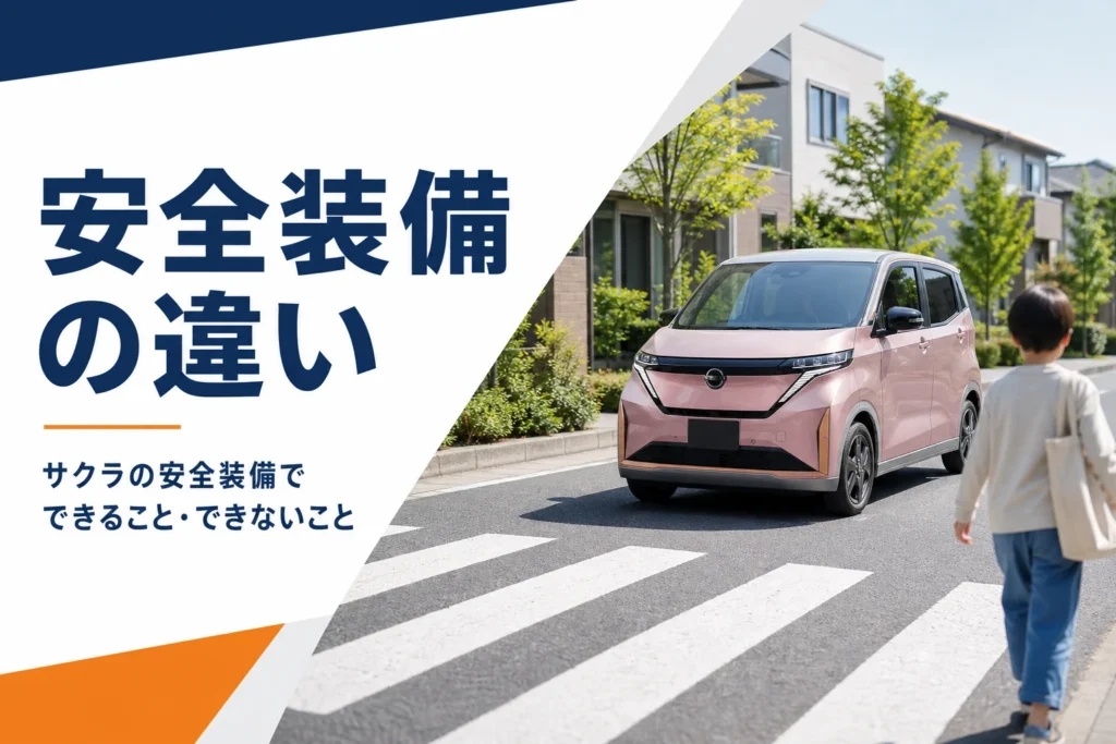 住宅街の横断歩道の手前を走る軽EV