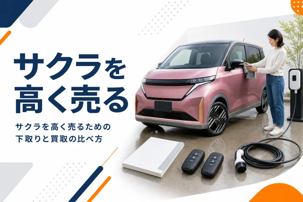売却前に付属品をそろえた軽EVのイメージ