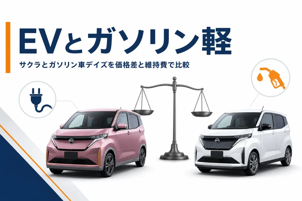 サクラとデイズを価格と維持費で比べるイメージ