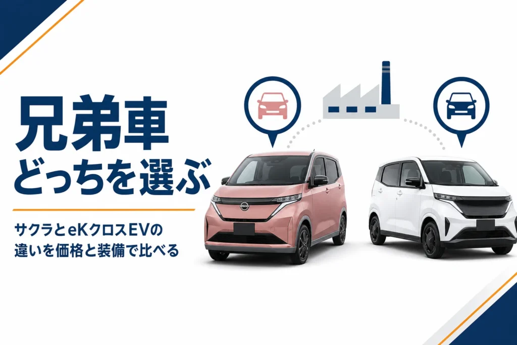 サクラとeKクロスEVを並べて比べるイメージ
